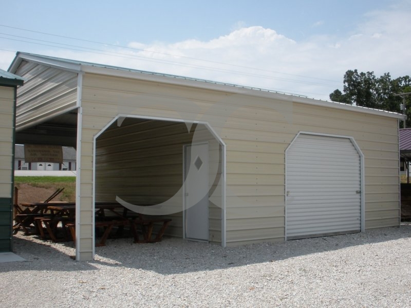 Metal Utility Garage | Vertical Roof | 22W x 31L x 10H | Storage Garage